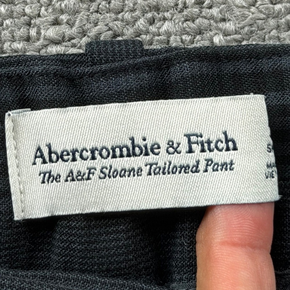 Abercrombie & Fitch Sloane Tailored Pants Women 30 Gray Wide-Leg Plaid Old Money - Picture 3 of 8